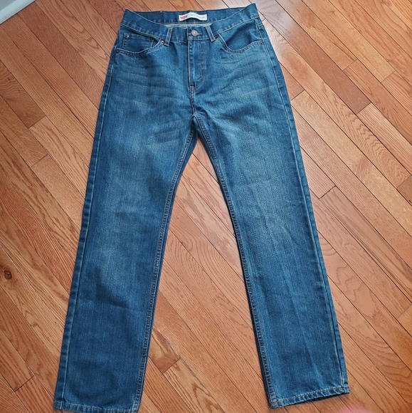 LEVI 505 Regular Dark Wash Denim Jeans - Picture 2 of 6